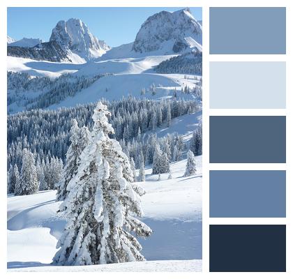 Gantrisch Massive Winter Landscape Mountains Image